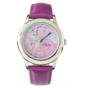 Relógio Bateria De Sereia Com Glitter Whimsical Sob O Mar
