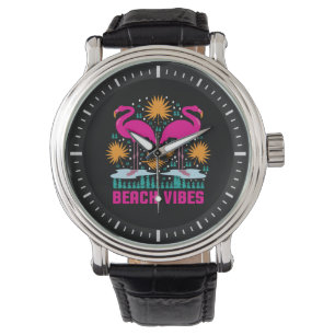 Relógio Beach Vibes Pink Flamingos-19501