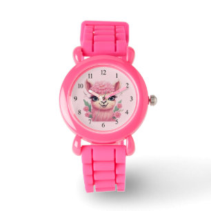 Relógio Bebê Lama Sorriso Rosa