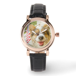 Relógio Bebês Mais Pobres Corgi Puppy Patriótico
