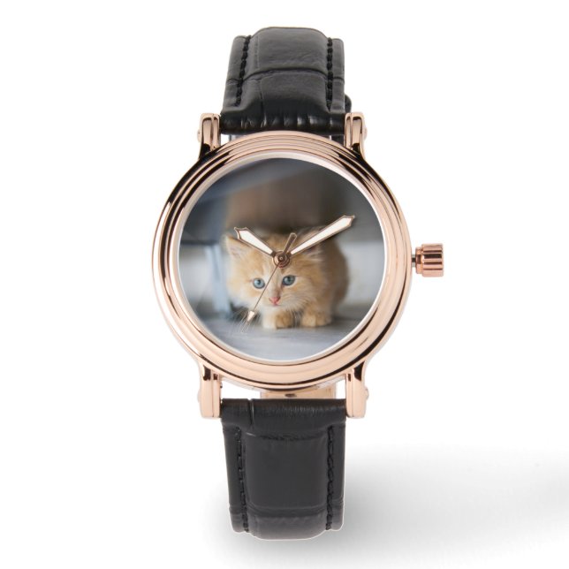 Relógio Bebês Mais Pobres | Fluffy Orange Kitten (Frente)