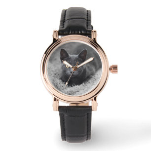 Relógio Bebês Mais Pobres   Gato Cinza