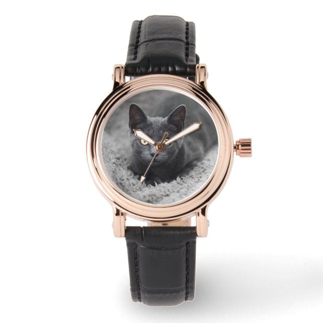 Relógio Bebês Mais Pobres | Gato Cinza (Frente)