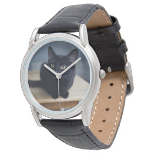 Relógio Bebês Mais Pobres Retrato de um Gato Negro