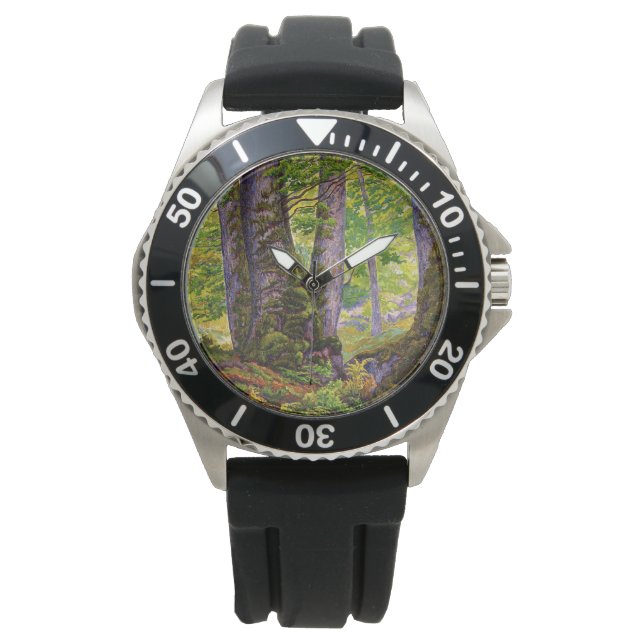 Relógio Beech Trees in the Forest (Woodland) (Paul Ranson) (Frente)