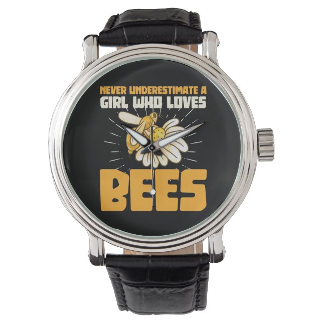 Relógio Beekeeper Gift | A Girl Who Loves Bees (Frente)