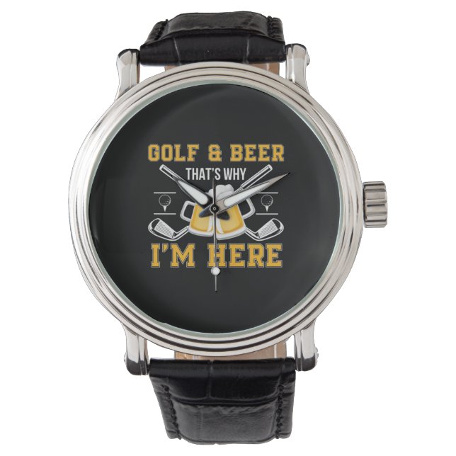 Relógio Beer Drinker Golf And Beer Birthday (Frente)