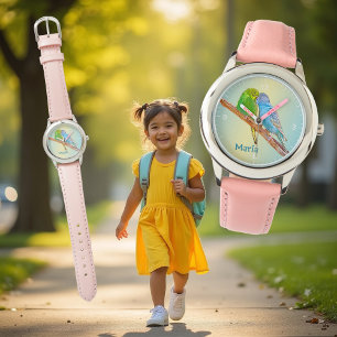 Relógio Beijos bonitos - acrílicos em fundo pastel