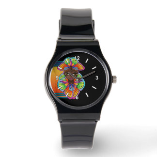 Relógio Bela Garota-Borboleta Autocolante