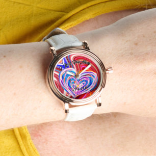 Relógio Belo Abstrato, Elegante, Rosa Dourado Watch