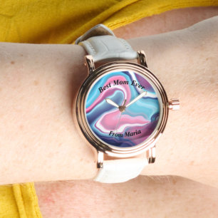 Relógio Belo Abstrato, Elegante, Rosa Dourado Watch