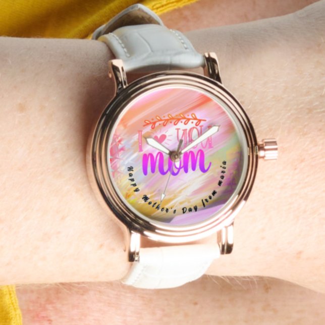 Relógio Belo Abstrato, Elegante, Rosa Dourado Watch (Criador carregado)