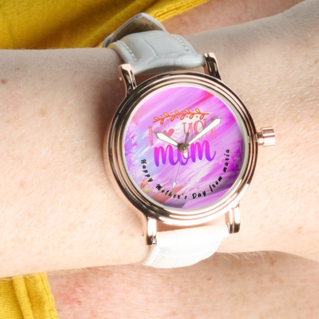 Relógio Belo Abstrato, Elegante, Rosa Dourado Watch (Criador carregado)