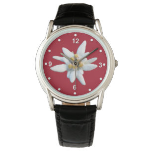 Relógio Belo Pé Vermelho com Sangue Edelweiss Branco