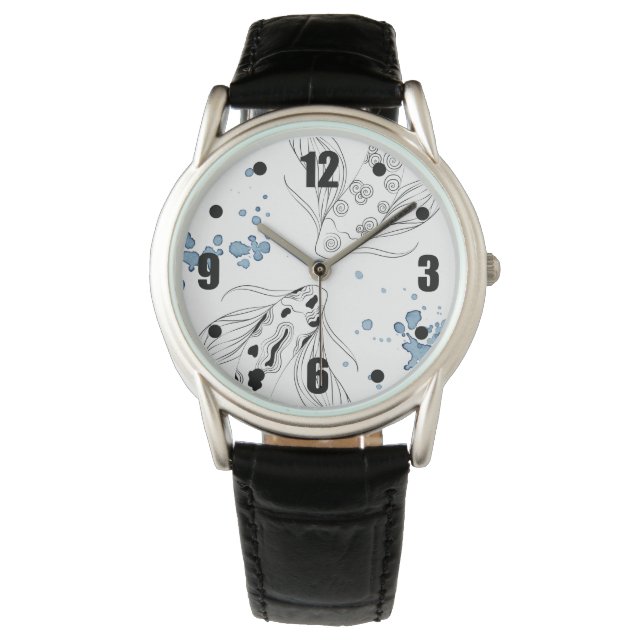 Relógio Belo Peixe Koi Nadando (Frente)