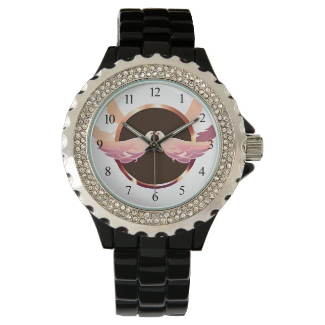 Relógio Belo Rose Gold Love Doves (Frente)