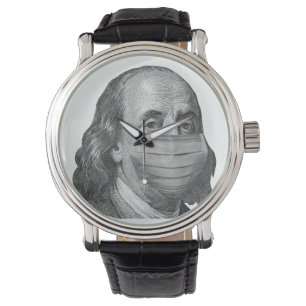 Relógio Benjamin Franklin na máscara