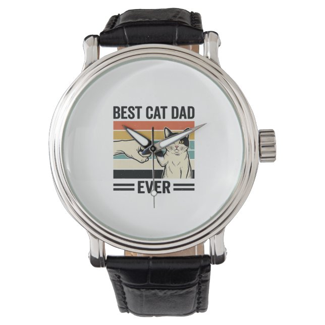 Relógio Best Cat Dad Ever Retro Cat Fist Bump Shirt_1 (Frente)