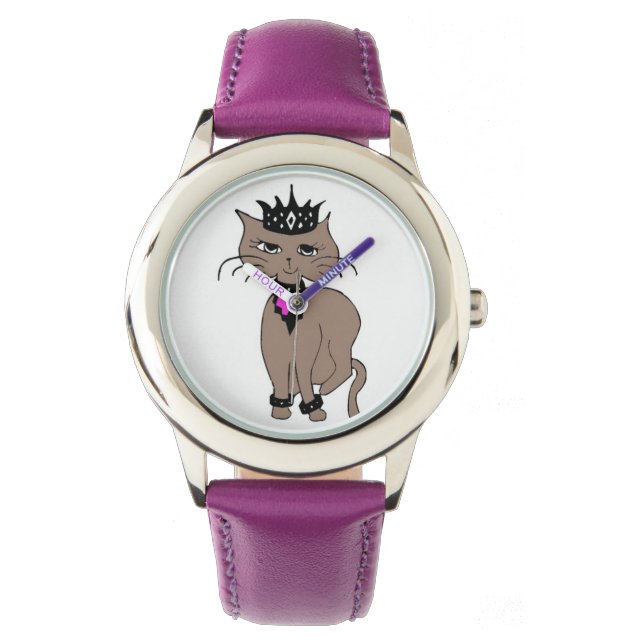 Relógio Bezel Stainless Steel Watch/Crowned Cat (Frente)