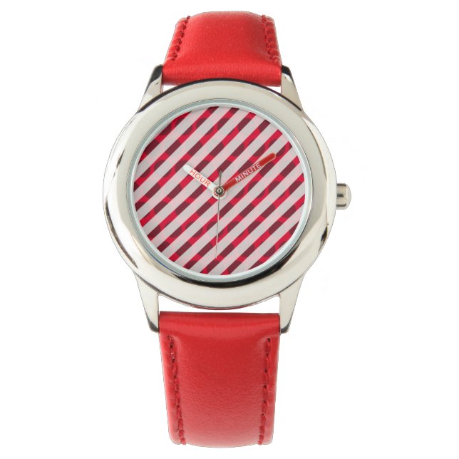 Relógio Bezel Vermelho com Stripe Branca (Frente)