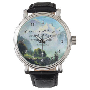 Relógio Bíblia verso, Phil 4:13, posso fazer tudo...