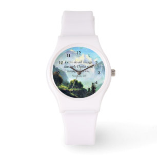 Relógio Bíblia verso, Phil 4:13, posso fazer tudo...