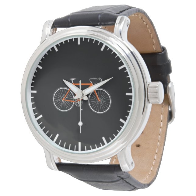 Relógio Bicicleta Laranja Sobre Preto (Angular)