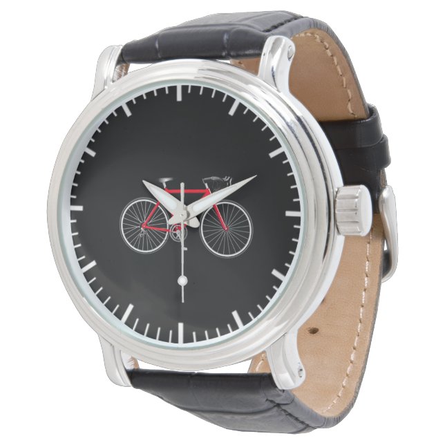 Relógio Bicicleta Vermelha em Preto (Angular)