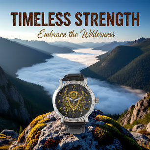 Relógio Bison com Coroa Floral em Design de Intrato