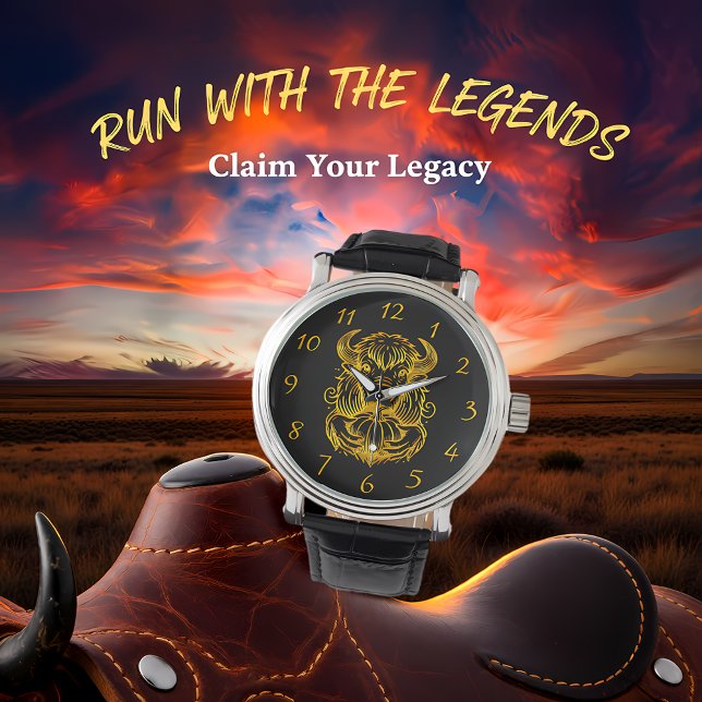 Relógio Bison segurando uma abóbora na ilustração detalhad (Criador carregado)