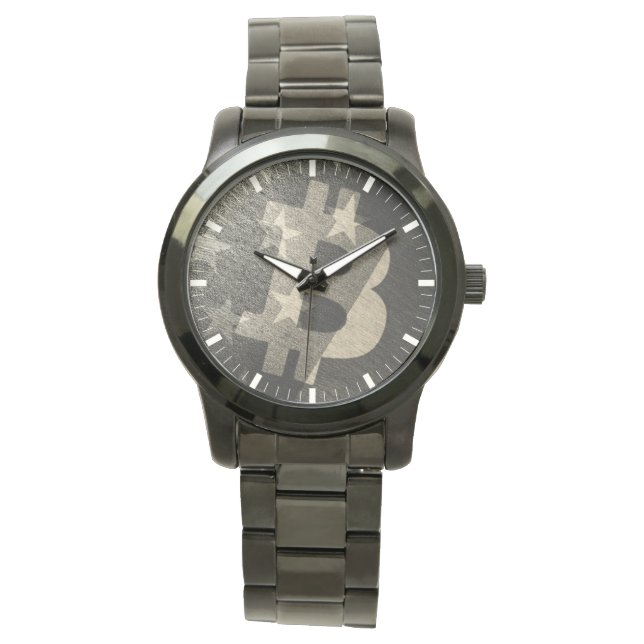 Relógio Bitcoin America ₿ (Vintage) Watch (Frente)