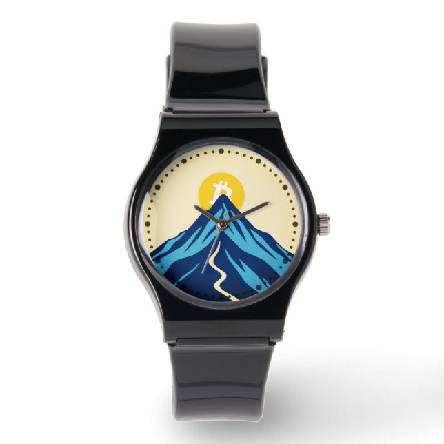 Relógio Bitcoin Rising (Style: Bright) (Frente)