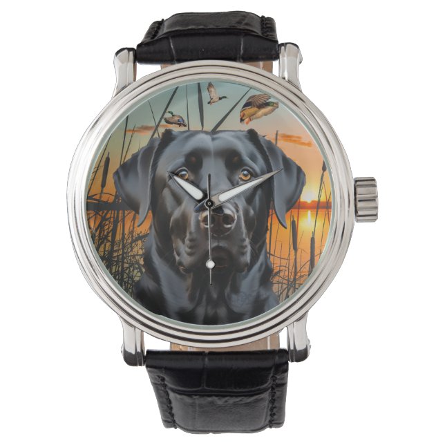Relógio Black Labrador Watch, Labrador Retriever (Frente)