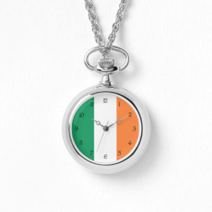 Relógio Black Script Numbers On Irish Flag Womens Watch cn