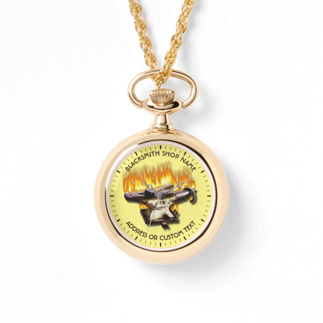 Relógio Blacksmith Compra Com Anvil E Hammer Em Fogo (Frente)