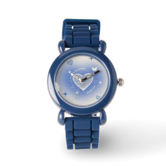 Relógio Blue Heart Kids Watch - Design de beleza e diversã