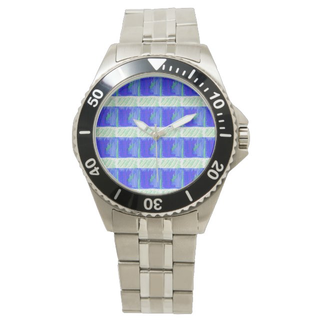 Relógio Blue Nautical Theme Wall Clock (Frente)