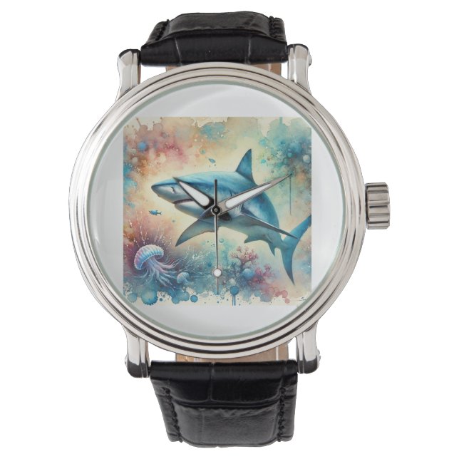 Relógio Blue Shark 110724AREF113 - Watercolor (Frente)