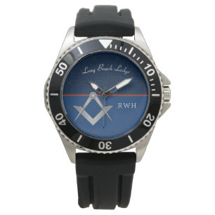 Relógio Blue Sporty Monograma Masonic Watch
