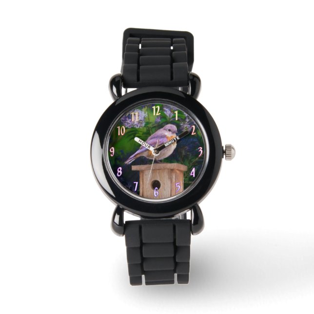 Relógio Bluebird oriental na neve - Foto original (Frente)