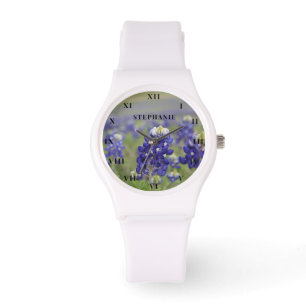 Relógio Bluebonnets Texas Fllower Lupine Floral