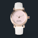 Relógio Blush Rosa Monograma Moderno Minimalista Feminino<br><div class="desc">Este design de monograma rosa blush apresenta uma estética moderna, minimalista e feminina, perfeito para relógios elegantes. A paleta de cores suaves e o layout limpo criam um visual sofisticado e elegante. Ideal para mulheres que apreciam personalização sutil e design contemporâneo, tornando-o perfeito para uso diário ou como um presente...</div>