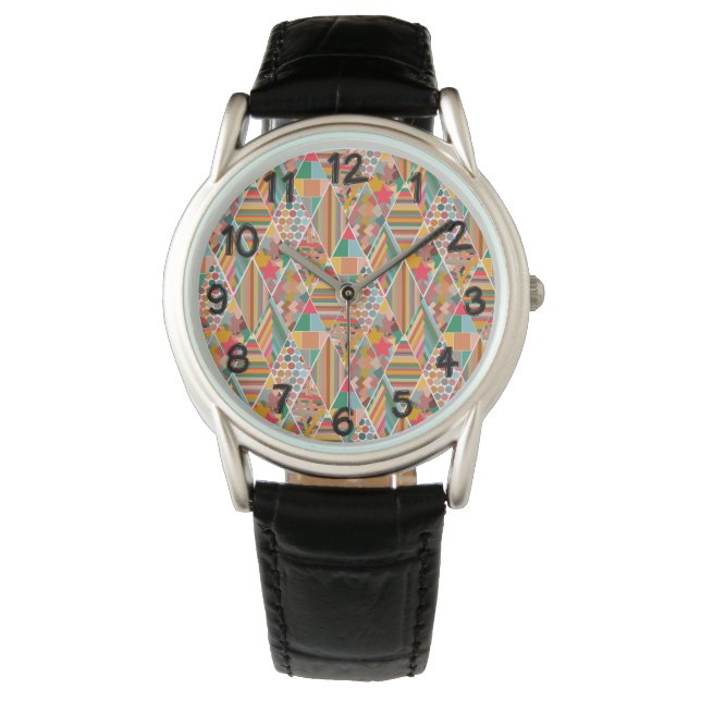 Relógio Boho Crazy Quilt (Frente)