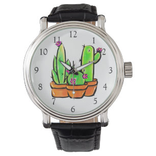 Relógio Boho Elegante Cactus cactos suculenta