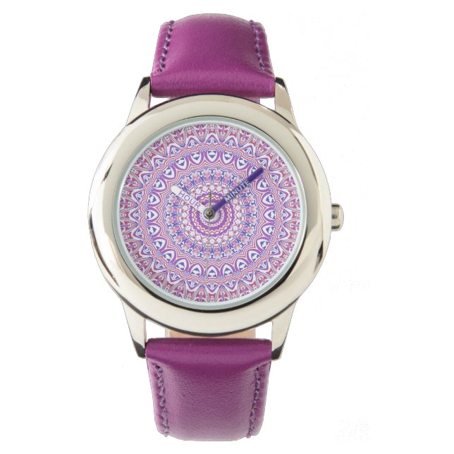 Relógio Boho Hippie Funky Groovy Bohemian Kaleidoscope (Frente)
