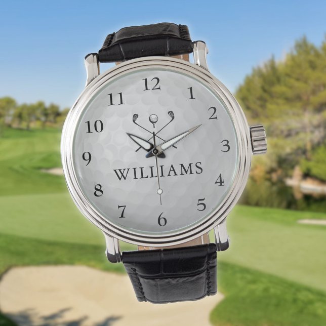 Relógio Bola de Golfe com Nome Personalizado (Personalized Custom Name Golf Ball Watch)