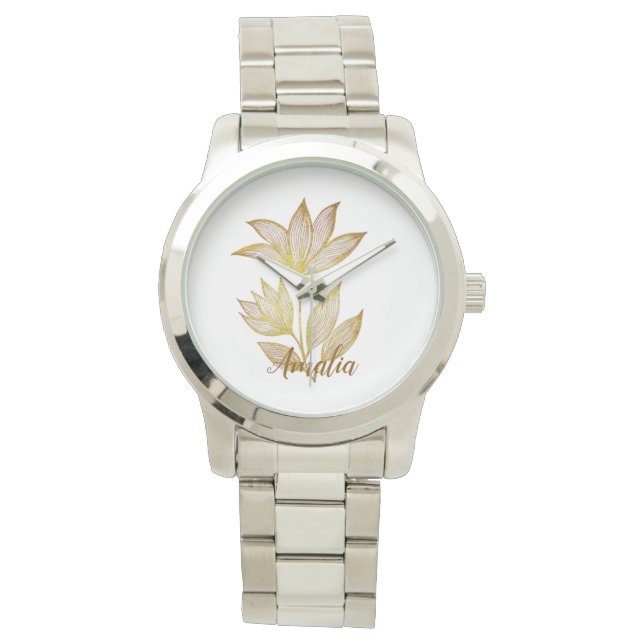 Relógio Bold Silver & Gold Signature Floral Watch (Frente)