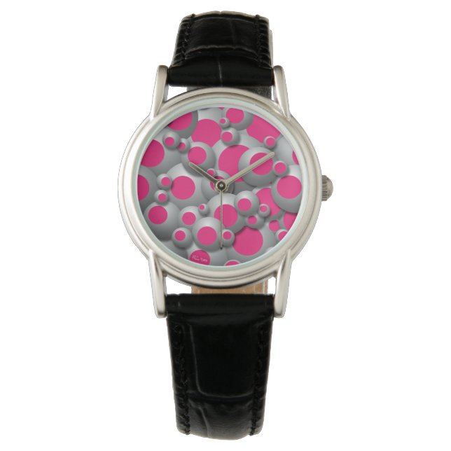 Relógio Bolhas de Bustel Hot Pink Watch (Frente)