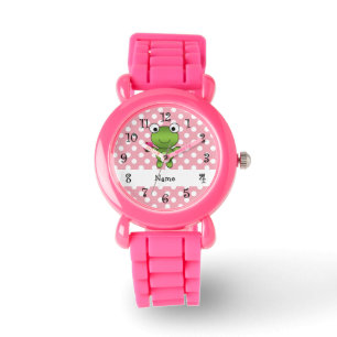 Relógio Bolinhas conhecidas personalizadas do rosa do