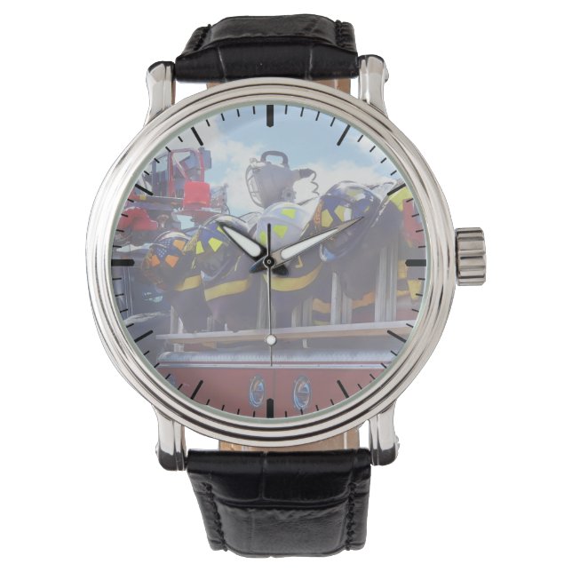 Relógio Bombeiros - Capacetes de combate a incêndios (Frente)